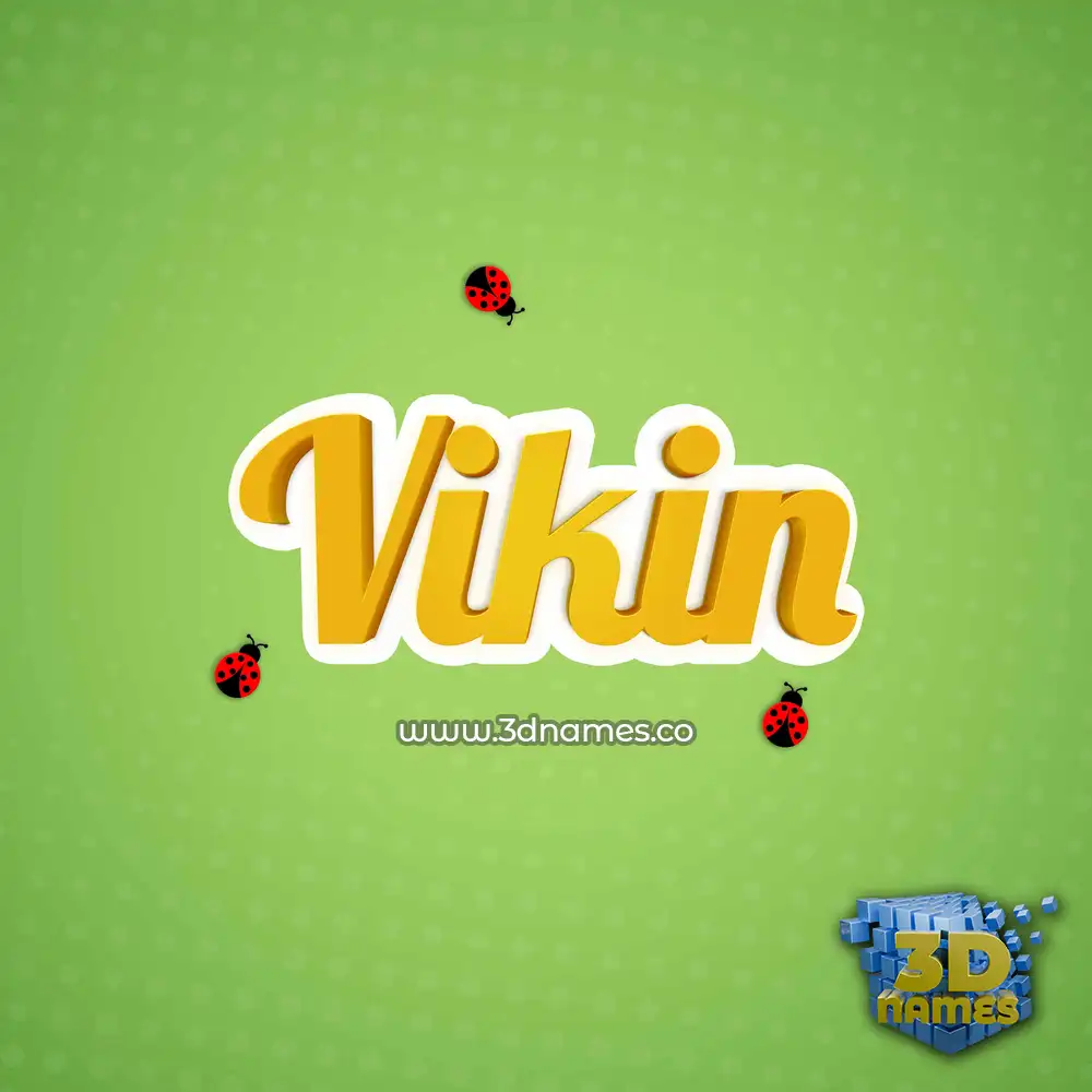 vikin in Ladybugs style - 3D name wallpaper