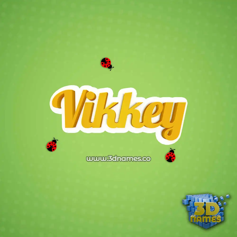 vikkey in Ladybugs style - 3D name wallpaper