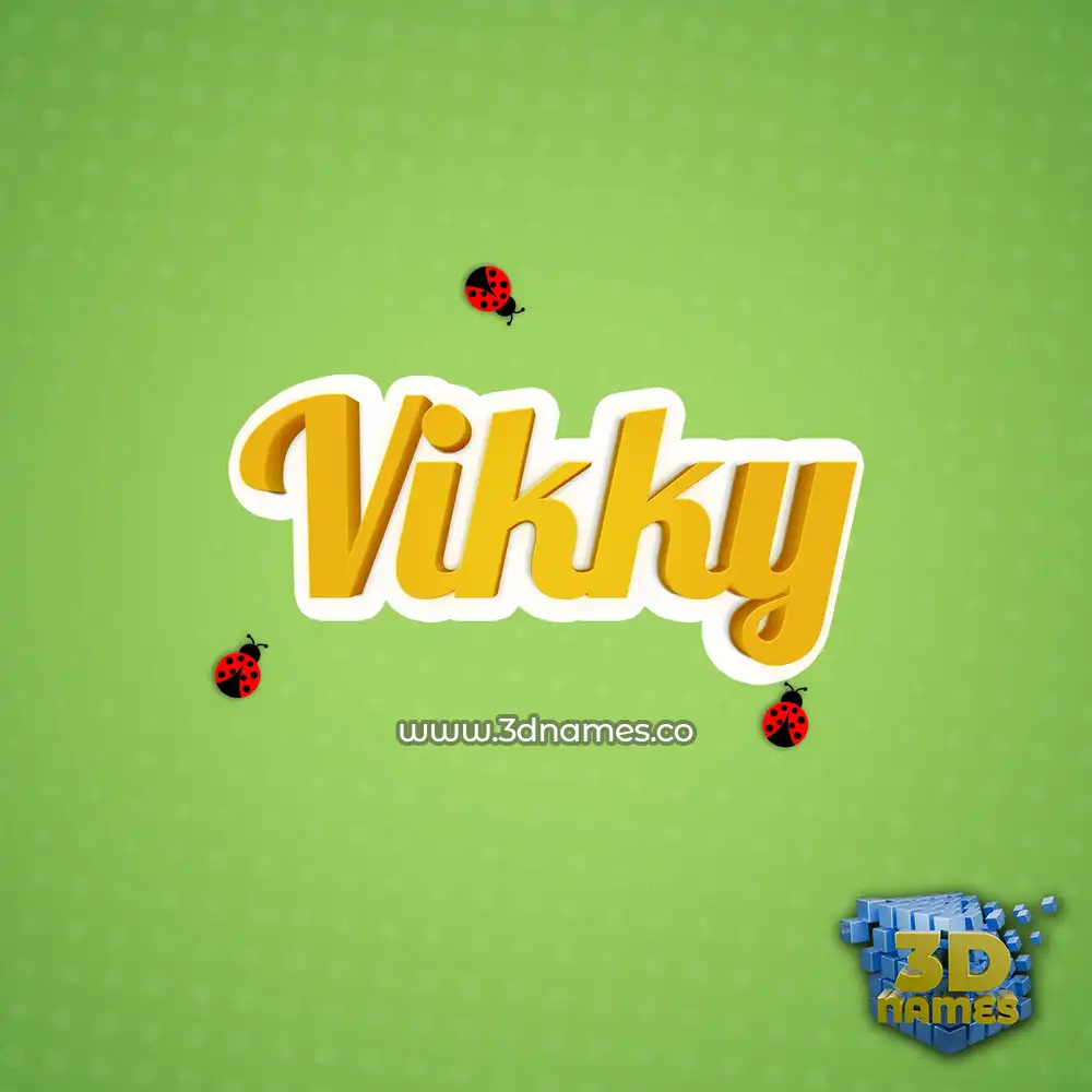 vikky in Ladybugs style - 3D name wallpaper