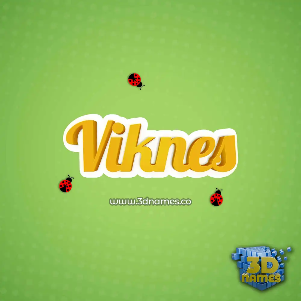 viknes in Ladybugs style - 3D name wallpaper