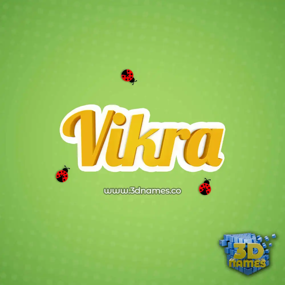 vikra in Ladybugs style - 3D name wallpaper