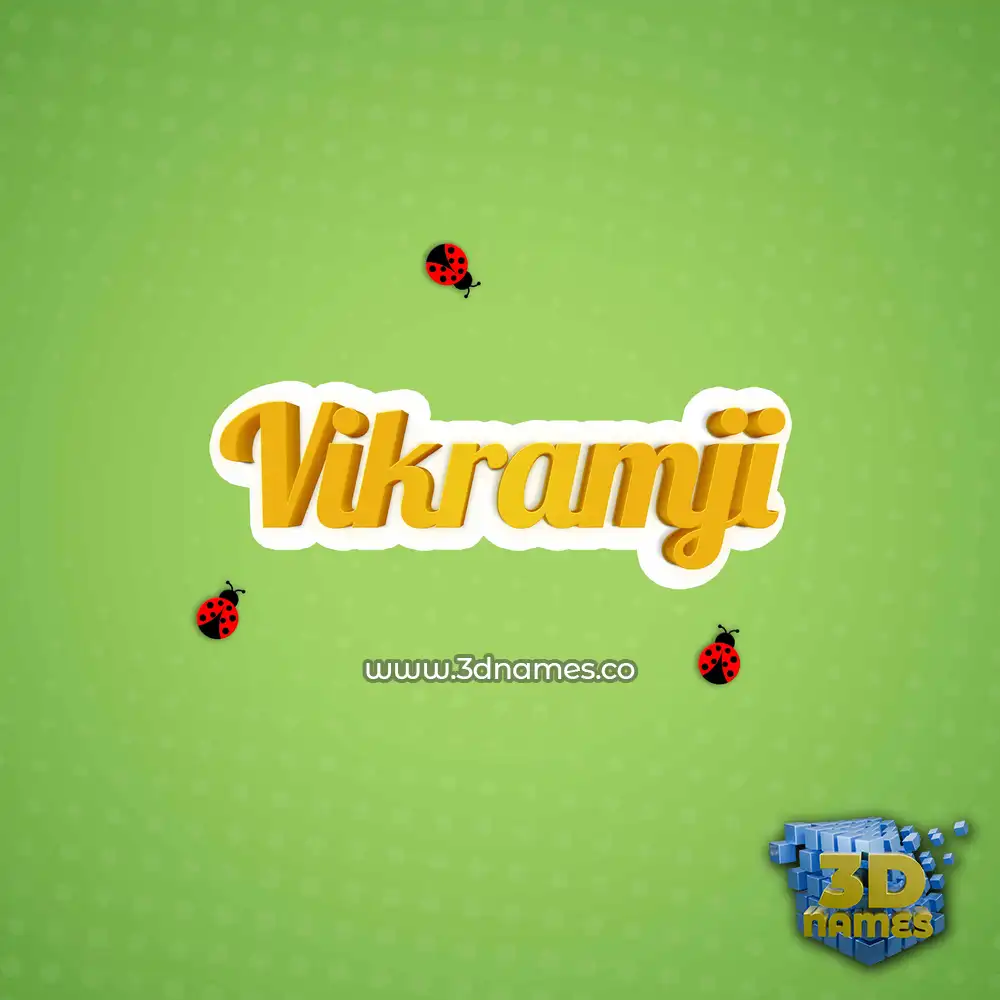 vikramji in Ladybugs style - 3D name wallpaper