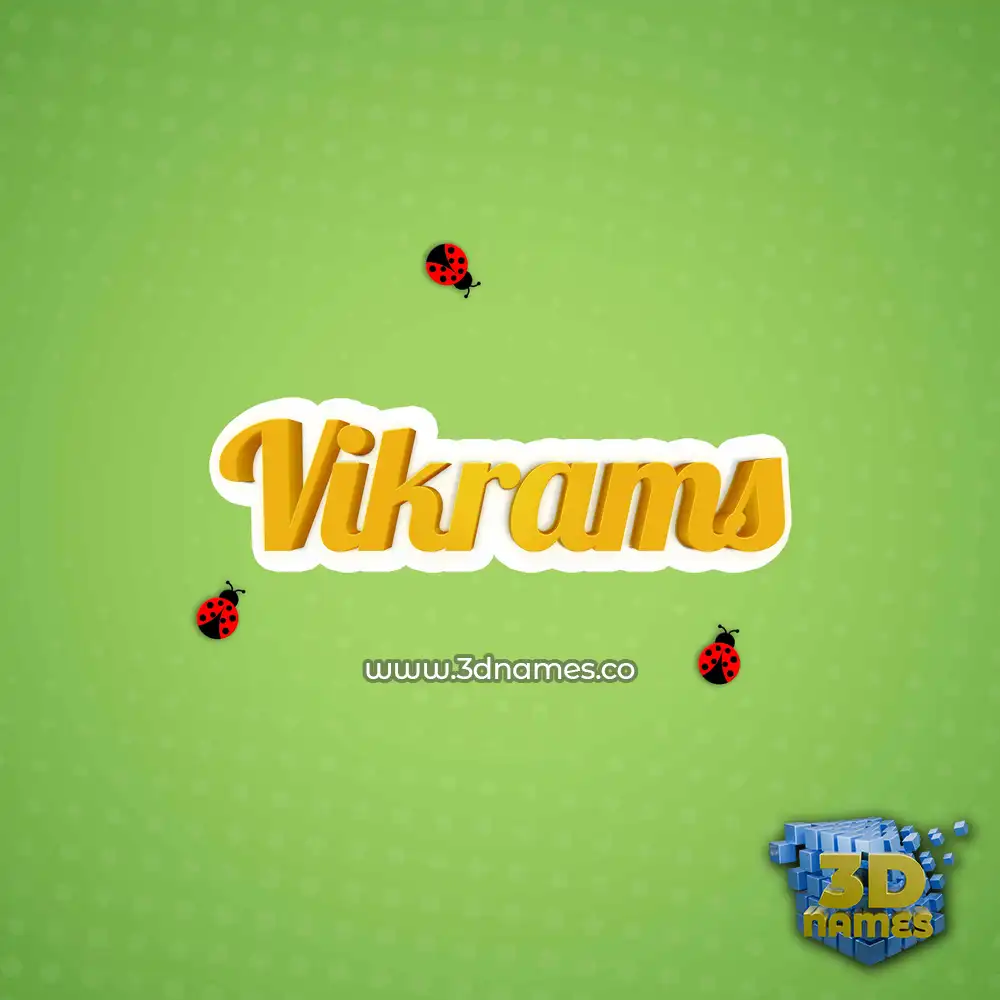 vikrams in Ladybugs style - 3D name wallpaper