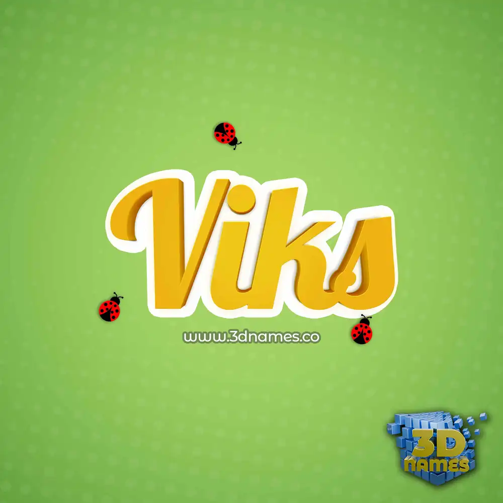 viks in Ladybugs style - 3D name wallpaper