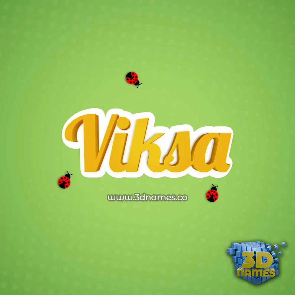 viksa in Ladybugs style - 3D name wallpaper