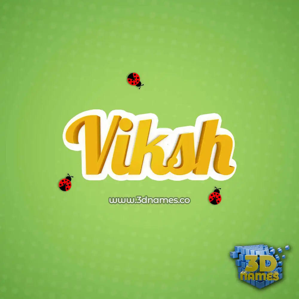 viksh in Ladybugs style - 3D name wallpaper