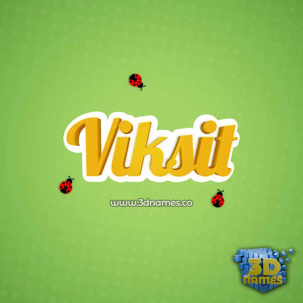 viksit in Ladybugs style - 3D name wallpaper