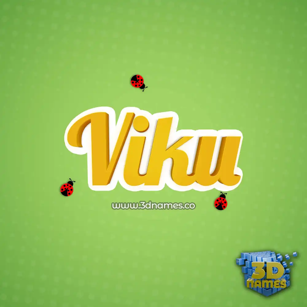 viku in Ladybugs style - 3D name wallpaper