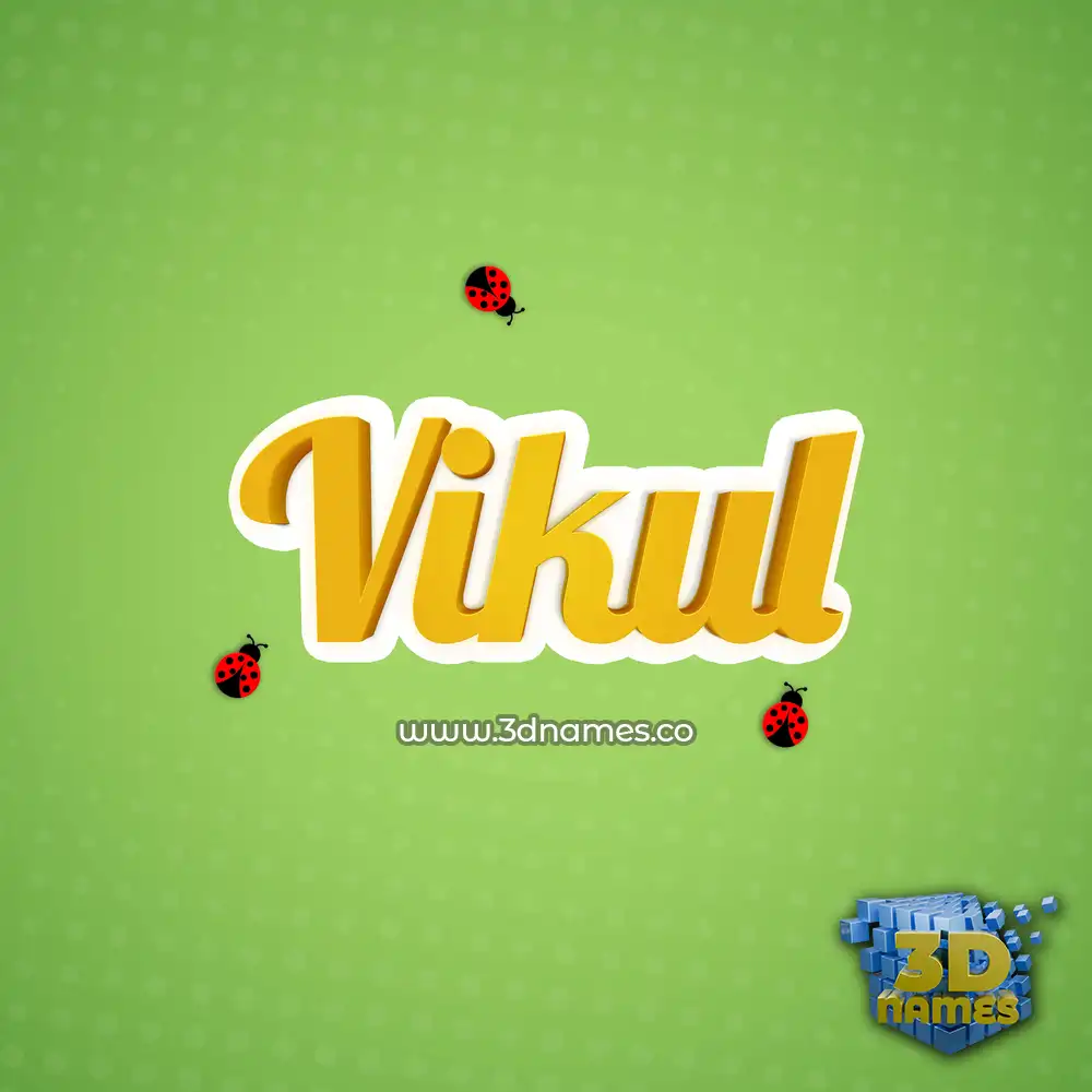 vikul in Ladybugs style - 3D name wallpaper