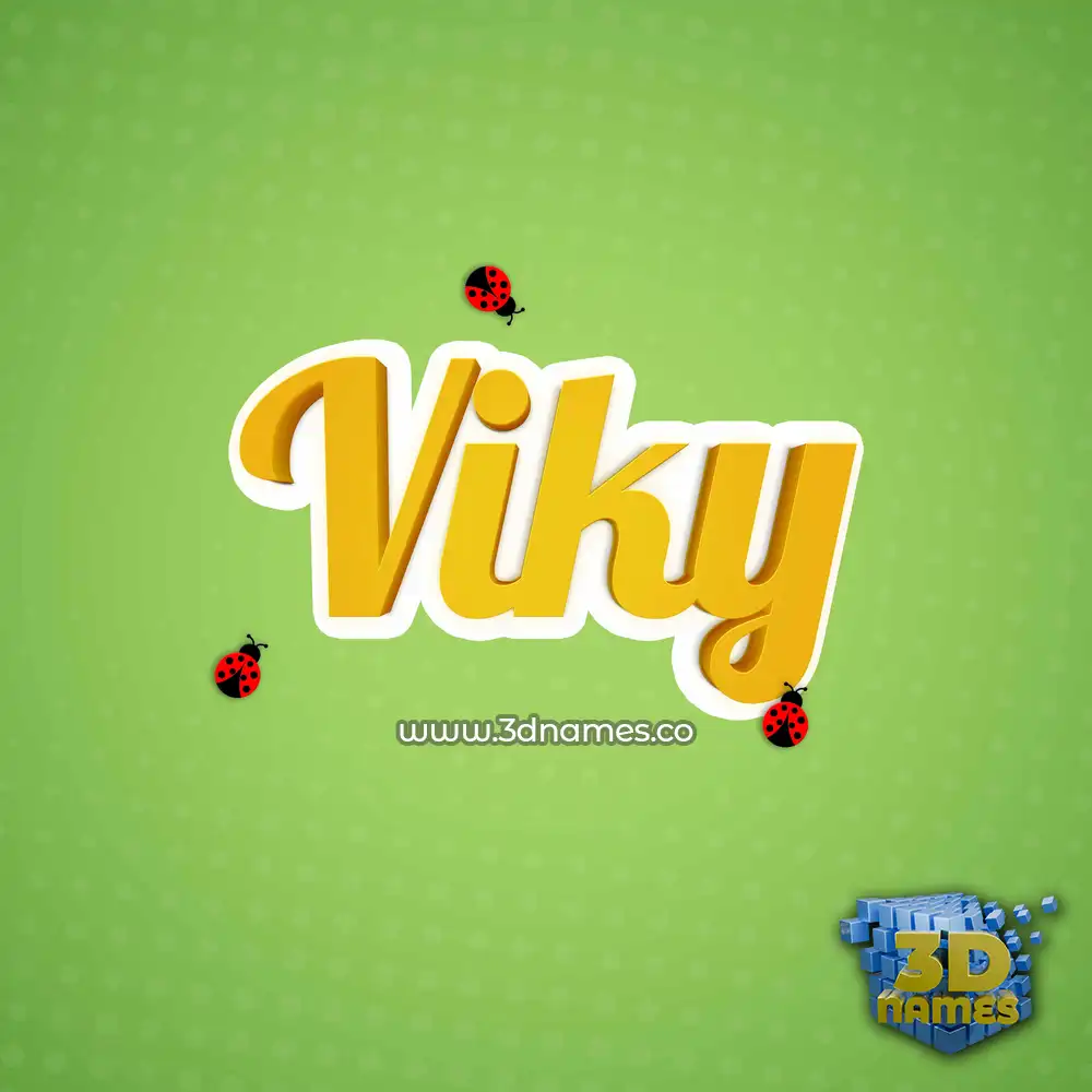 viky in Ladybugs style - 3D name wallpaper