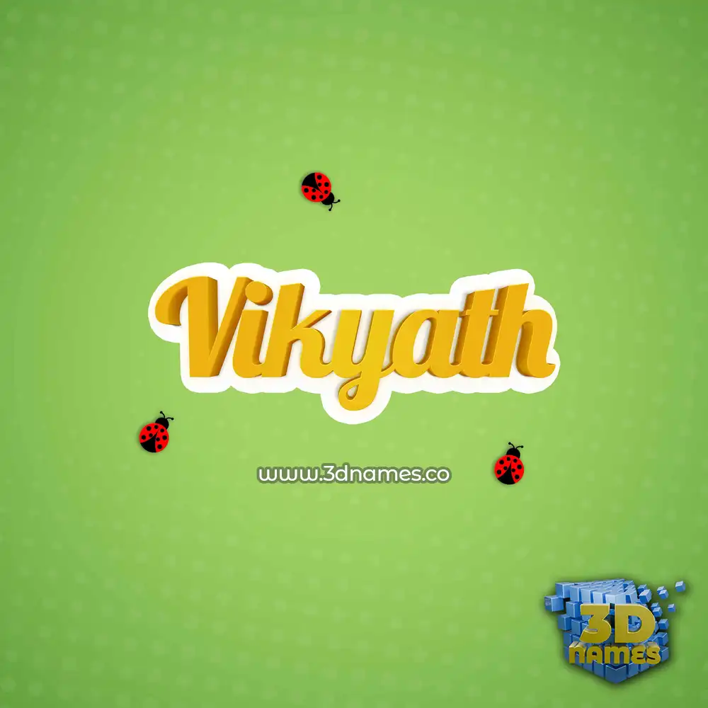 vikyath in Ladybugs style - 3D name wallpaper