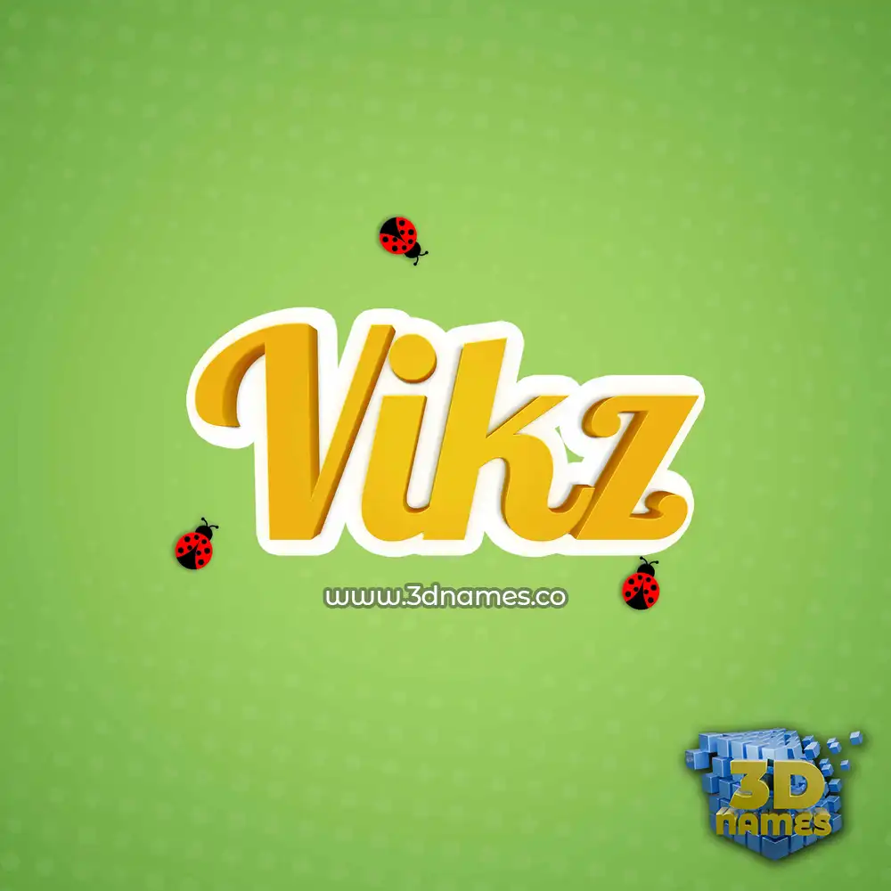 vikz in Ladybugs style - 3D name wallpaper