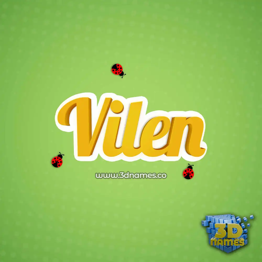 vilen in Ladybugs style - 3D name wallpaper