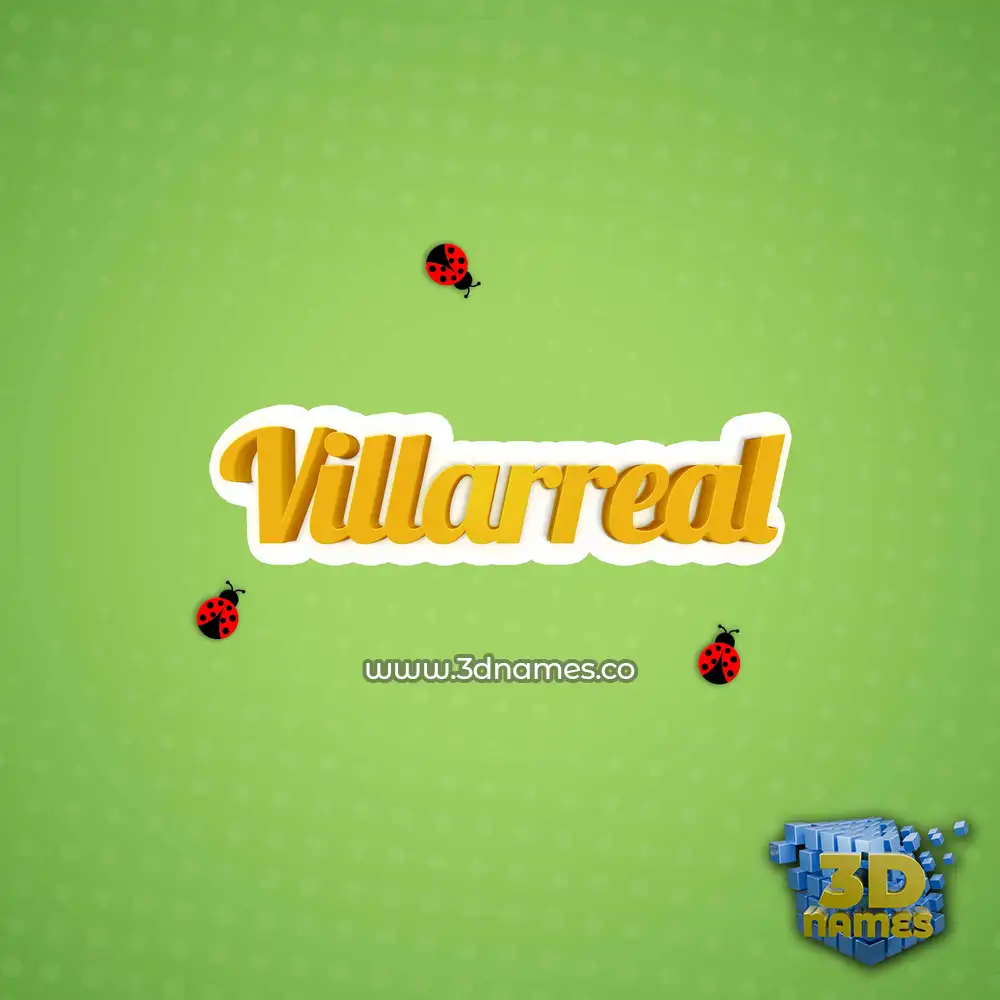 villarreal in Ladybugs style - 3D name wallpaper