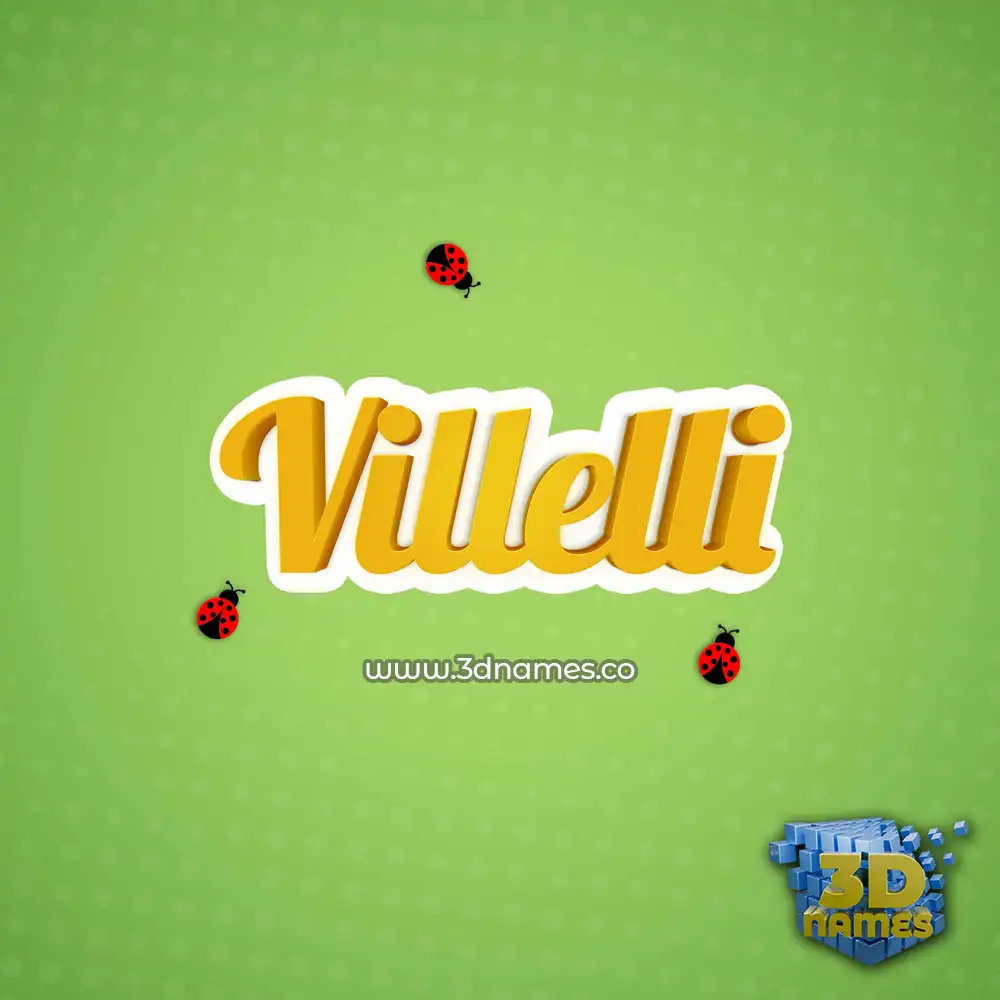 villelli in Ladybugs style - 3D name wallpaper