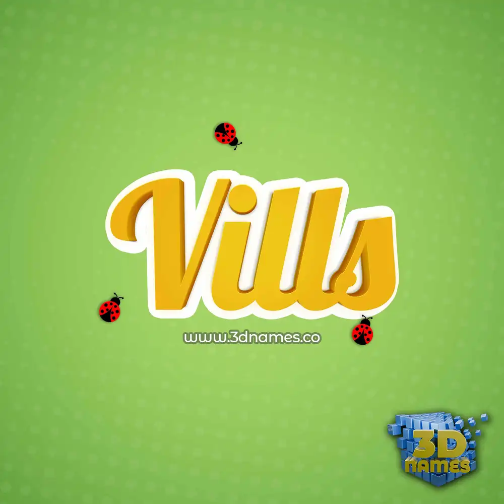 vills in Ladybugs style - 3D name wallpaper