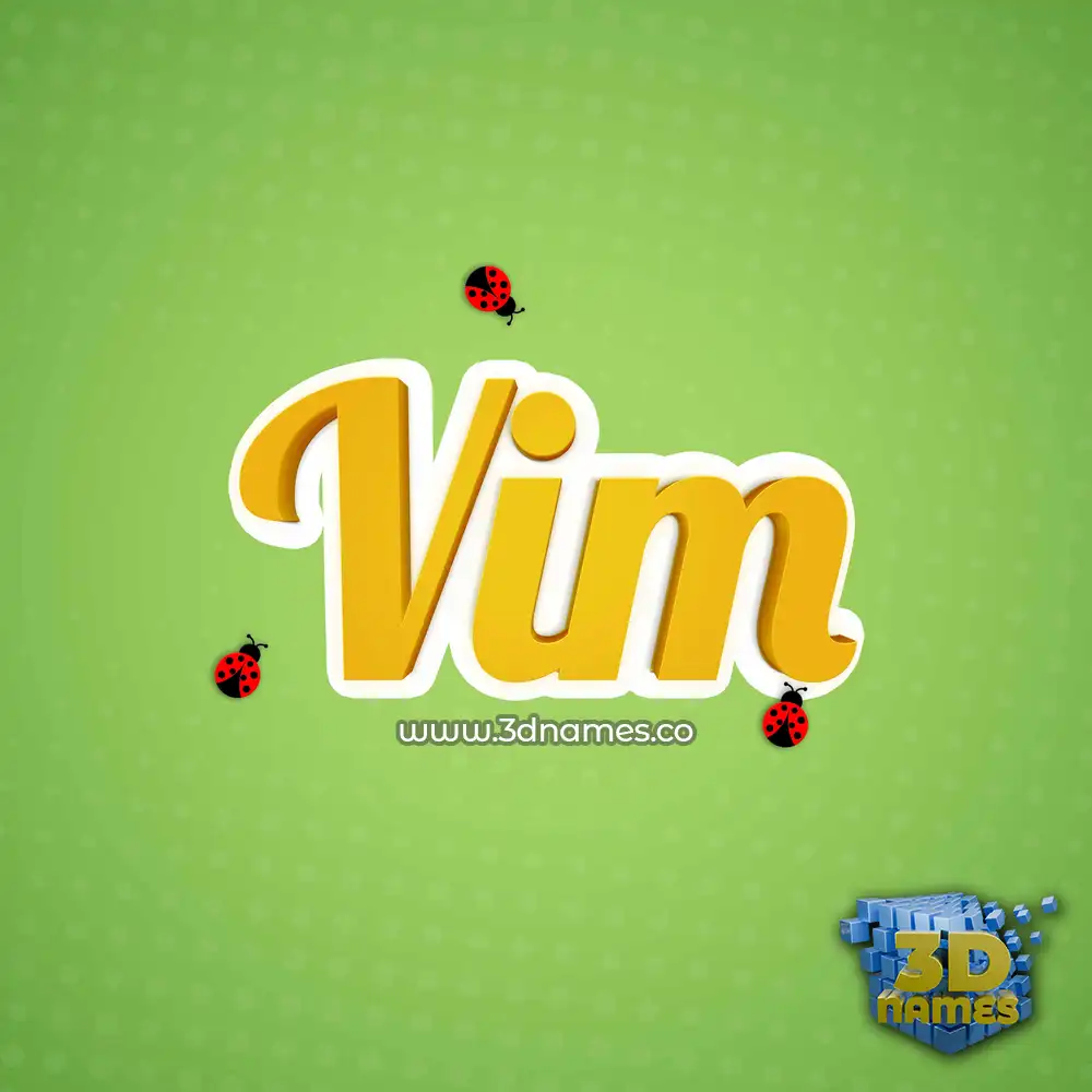 vim in Ladybugs style - 3D name wallpaper