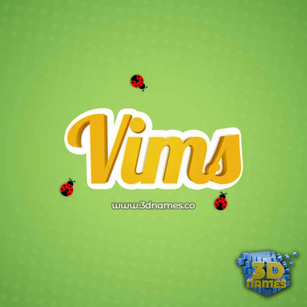 vims in Ladybugs style - 3D name wallpaper