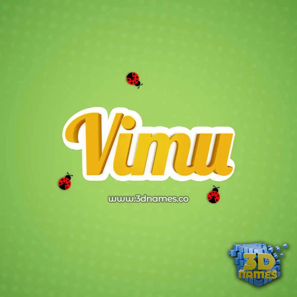 vimu in Ladybugs style - 3D name wallpaper