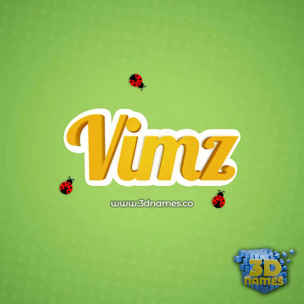 vimz in Ladybugs style - 3D name wallpaper
