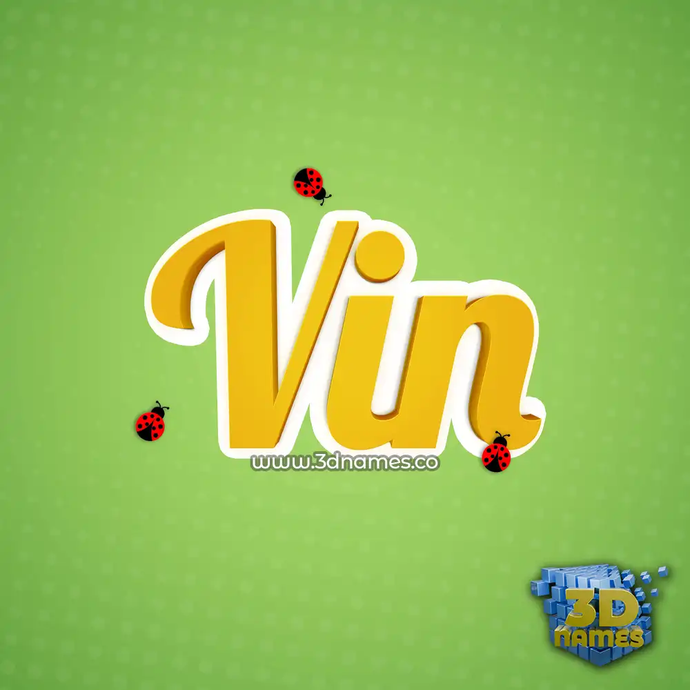 vin in Ladybugs style - 3D name wallpaper