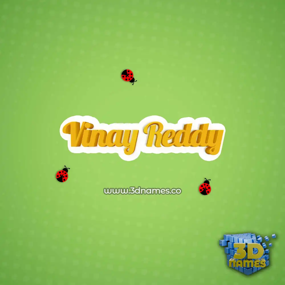 vinay reddy in Ladybugs style - 3D name wallpaper
