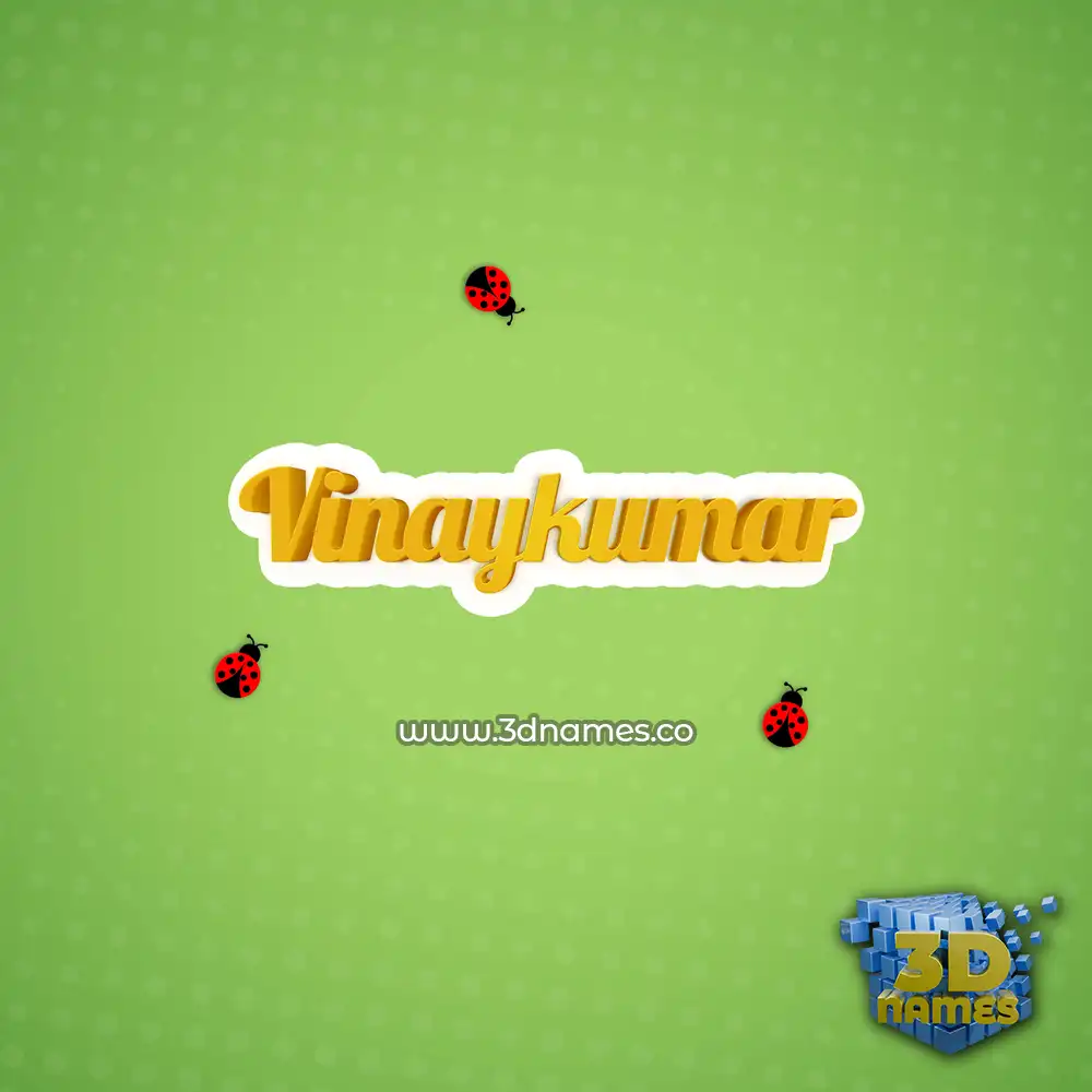 vinaykumar in Ladybugs style - 3D name wallpaper