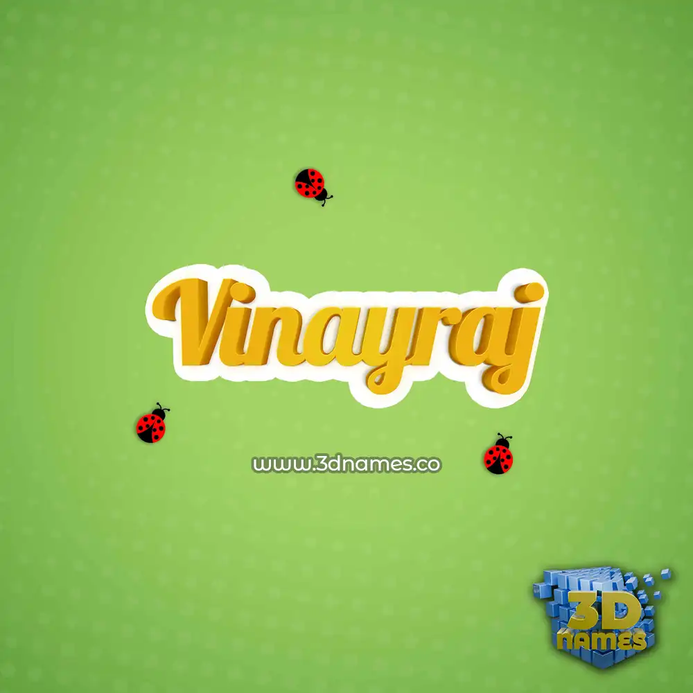 vinayraj in Ladybugs style - 3D name wallpaper