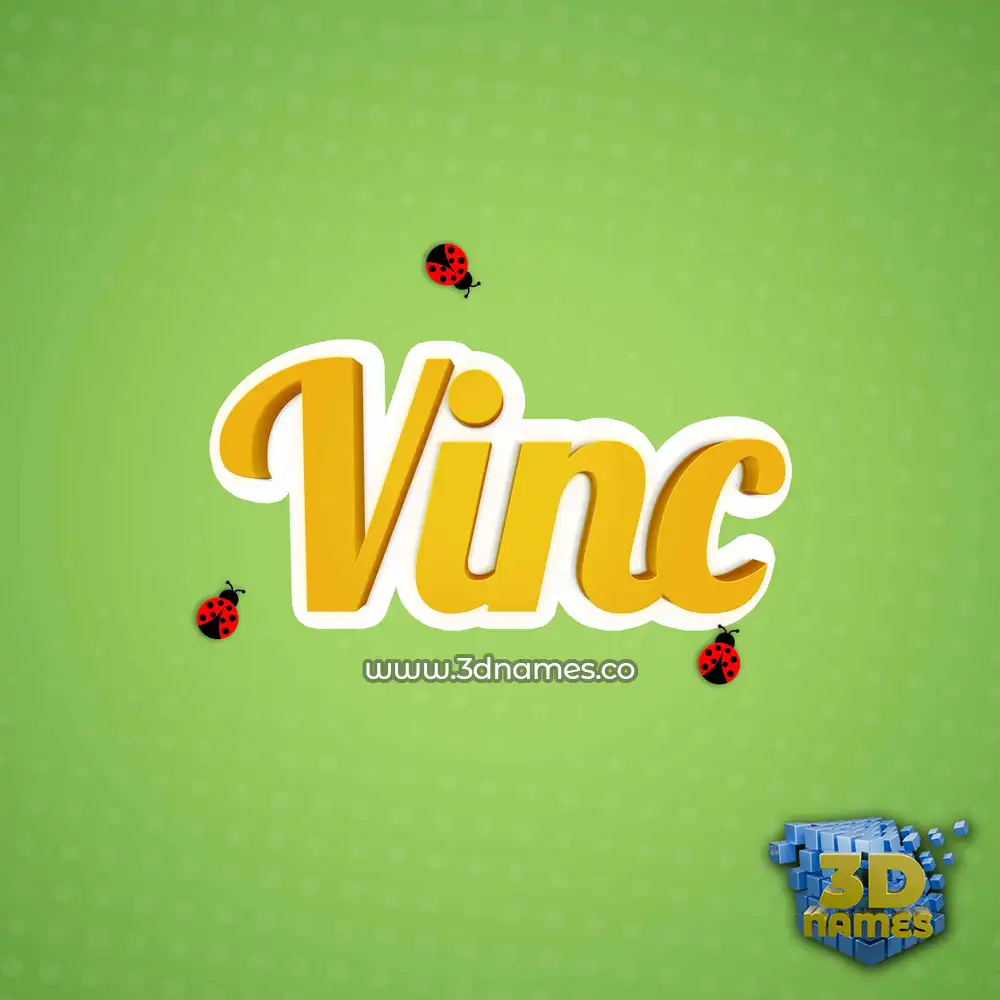 vinc in Ladybugs style - 3D name wallpaper