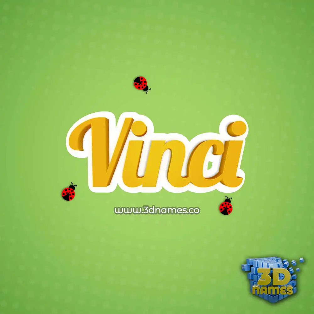 vinci in Ladybugs style - 3D name wallpaper