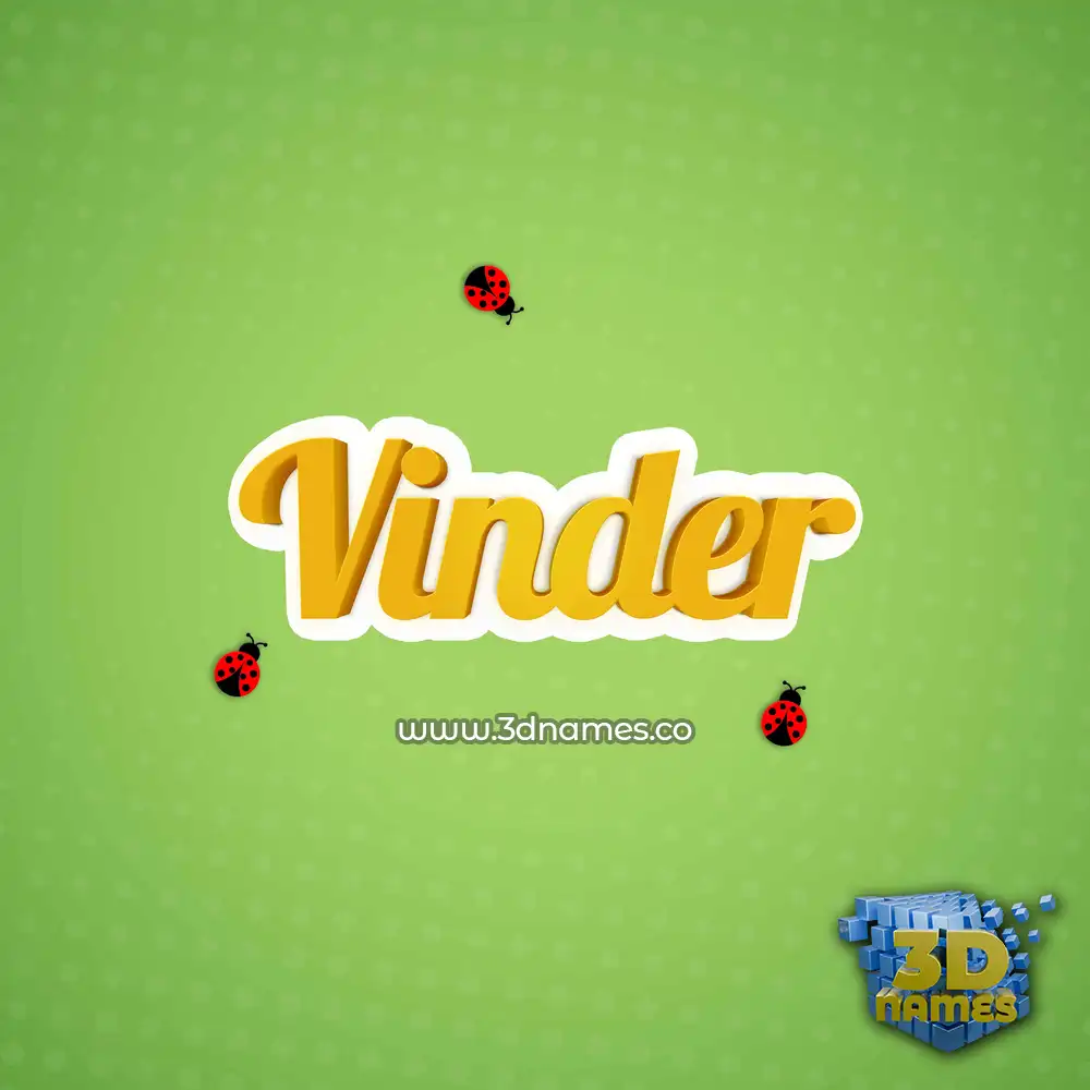 vinder in Ladybugs style - 3D name wallpaper