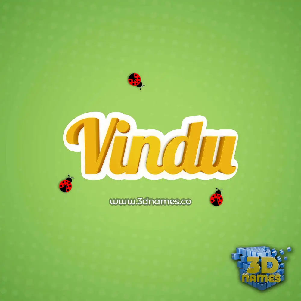 vindu in Ladybugs style - 3D name wallpaper