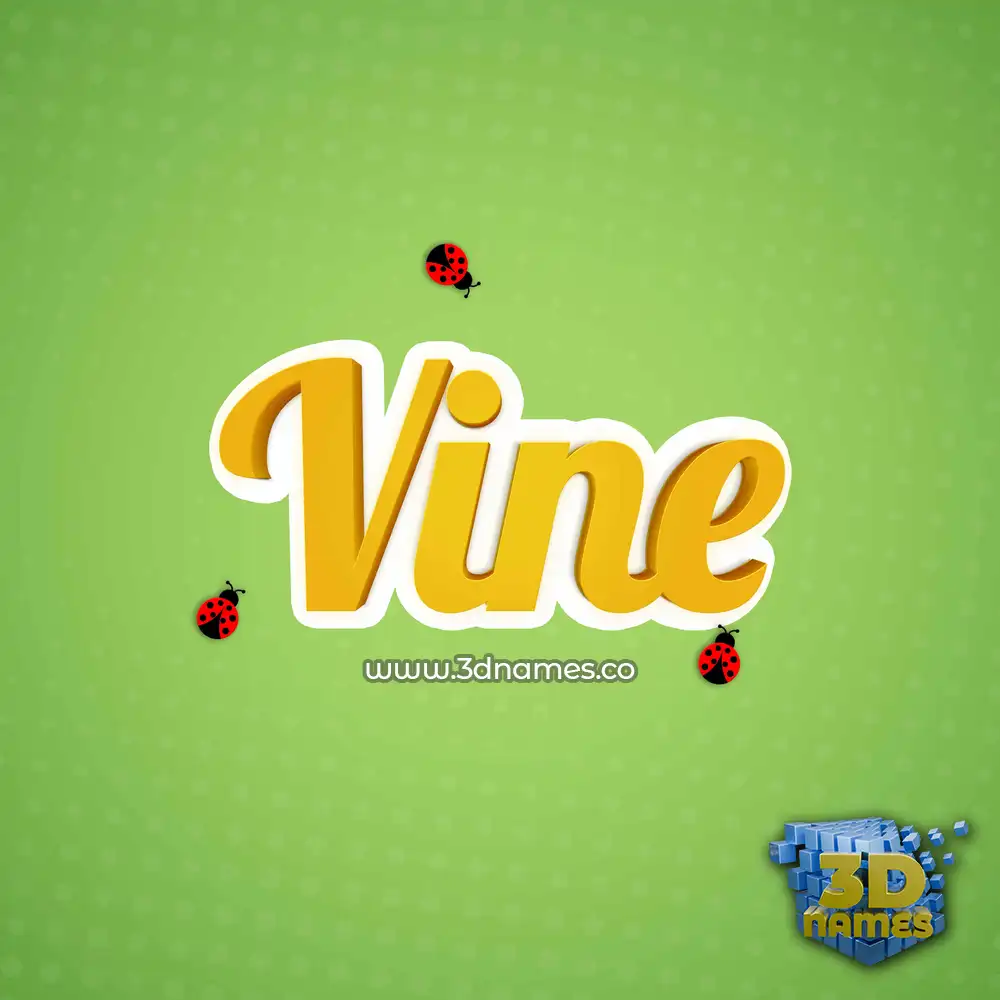 vine in Ladybugs style - 3D name wallpaper