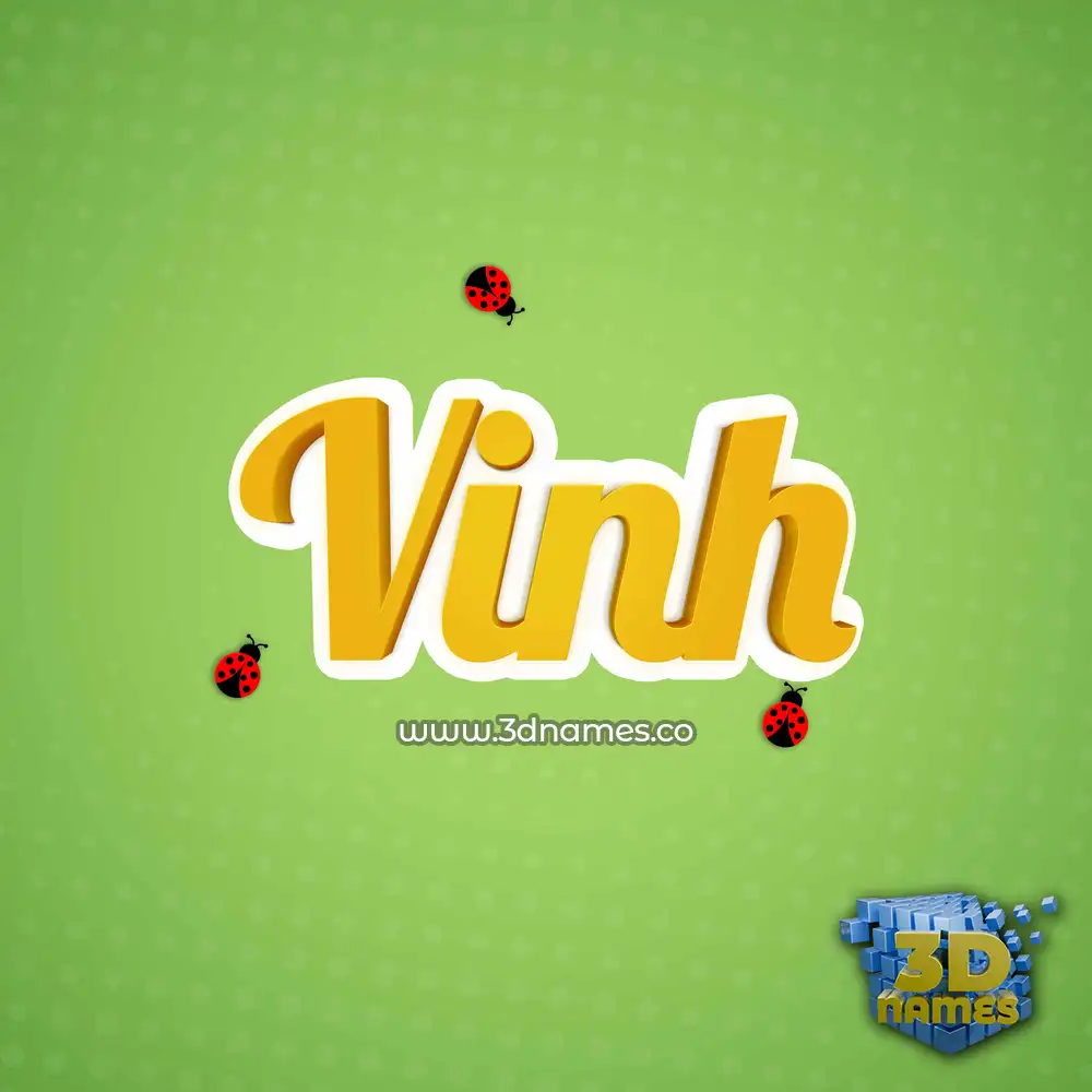 vinh in Ladybugs style - 3D name wallpaper