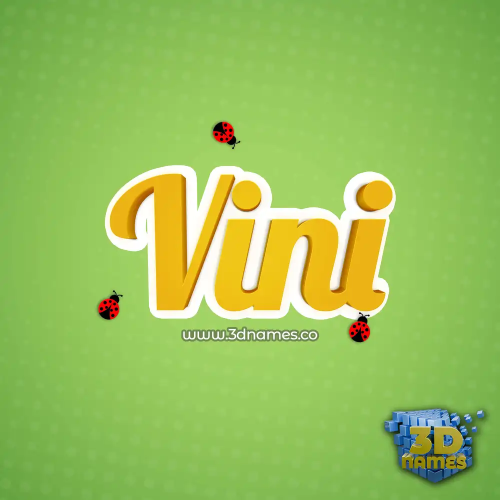 vini in Ladybugs style - 3D name wallpaper