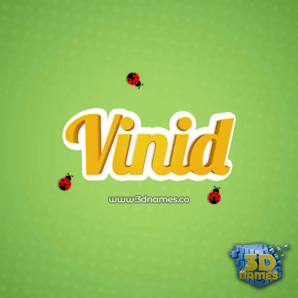 vinid in Ladybugs style - 3D name wallpaper