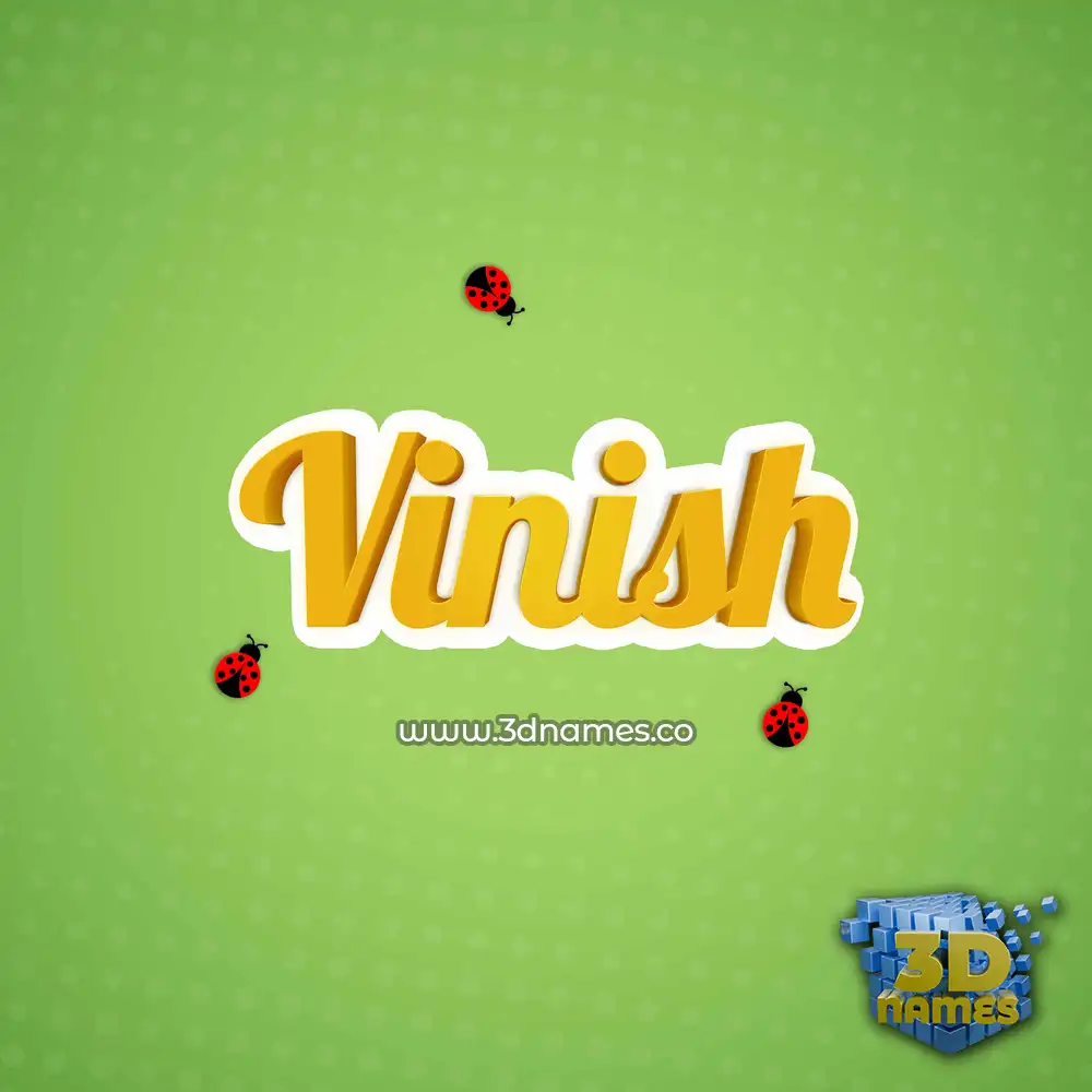 vinish in Ladybugs style - 3D name wallpaper