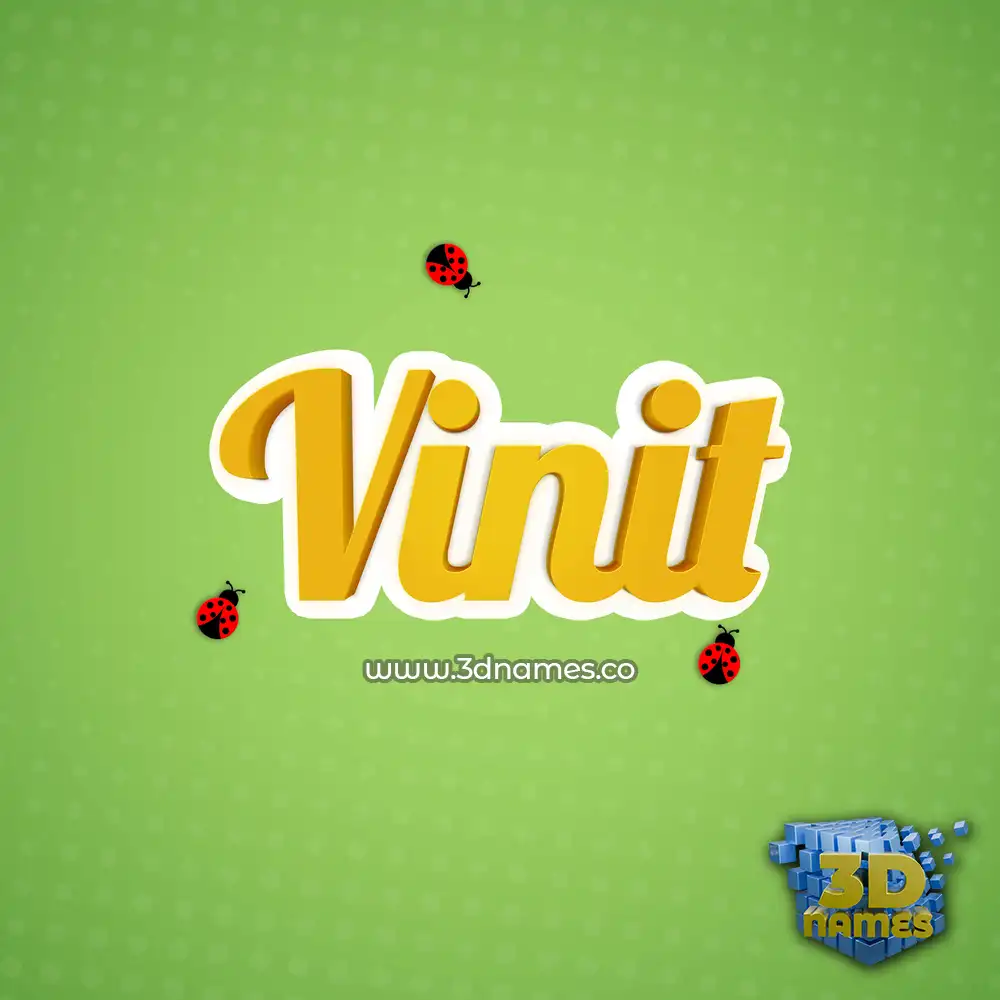vinit in Ladybugs style - 3D name wallpaper