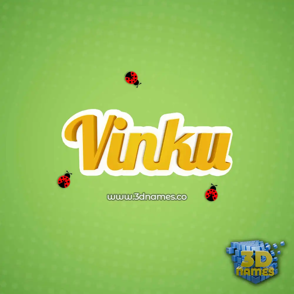 vinku in Ladybugs style - 3D name wallpaper