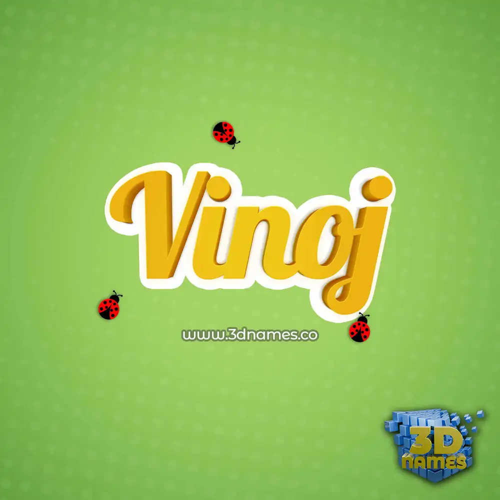 vinoj in Ladybugs style - 3D name wallpaper