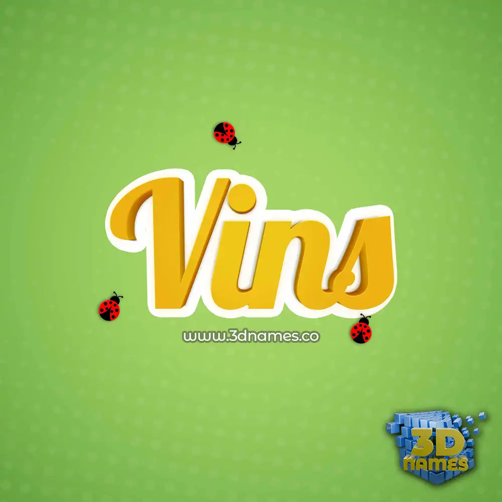 vins in Ladybugs style - 3D name wallpaper