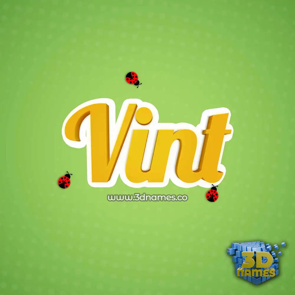 vint in Ladybugs style - 3D name wallpaper