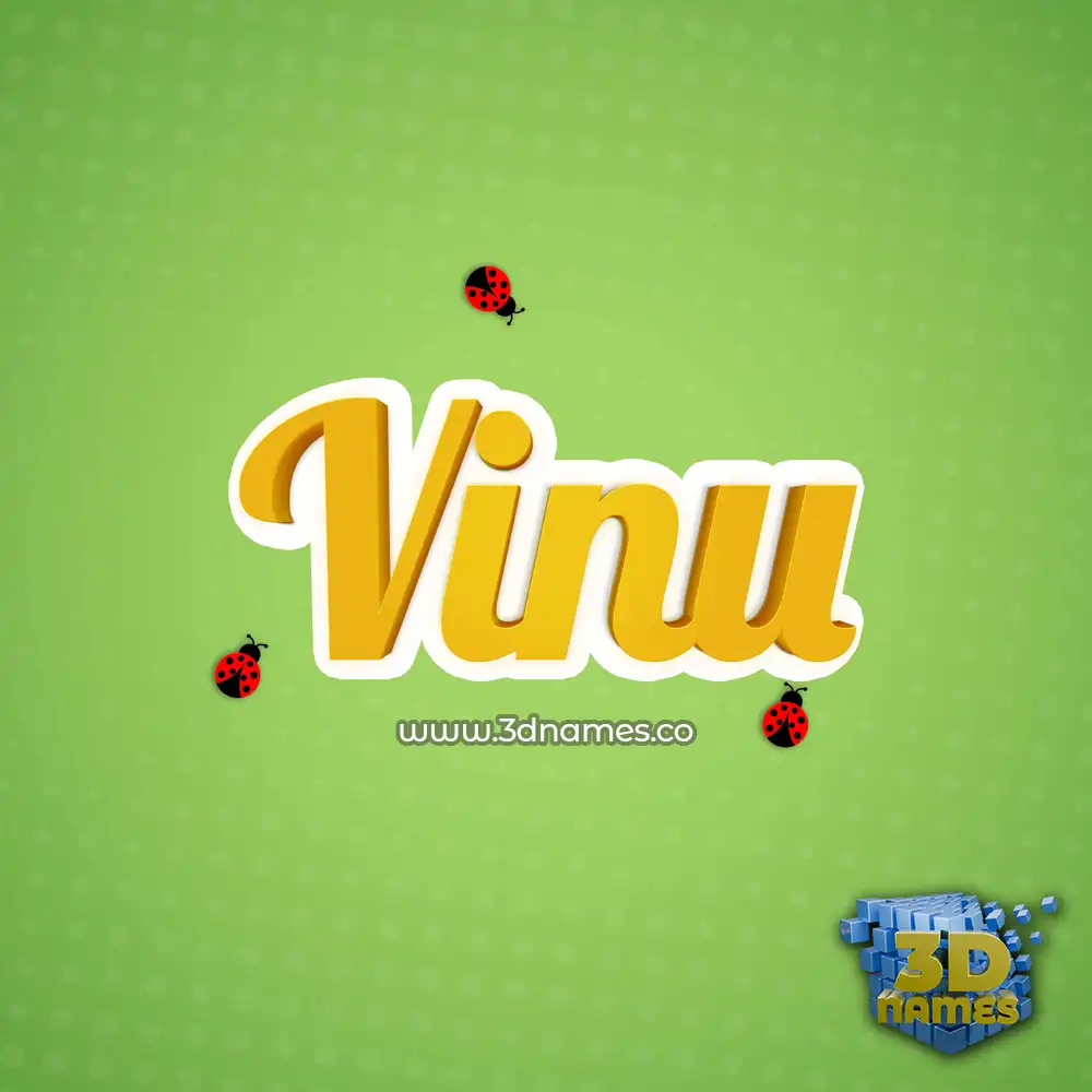 vinu in Ladybugs style - 3D name wallpaper