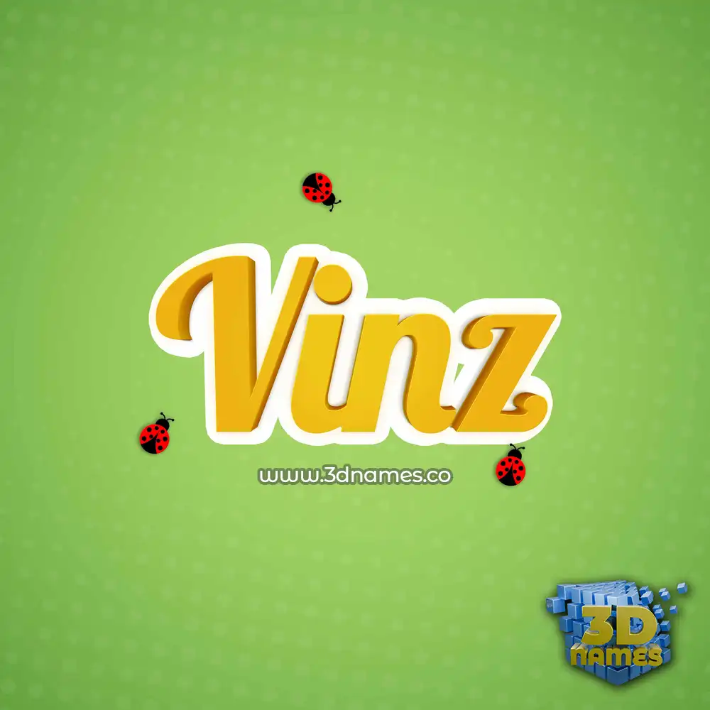 vinz in Ladybugs style - 3D name wallpaper