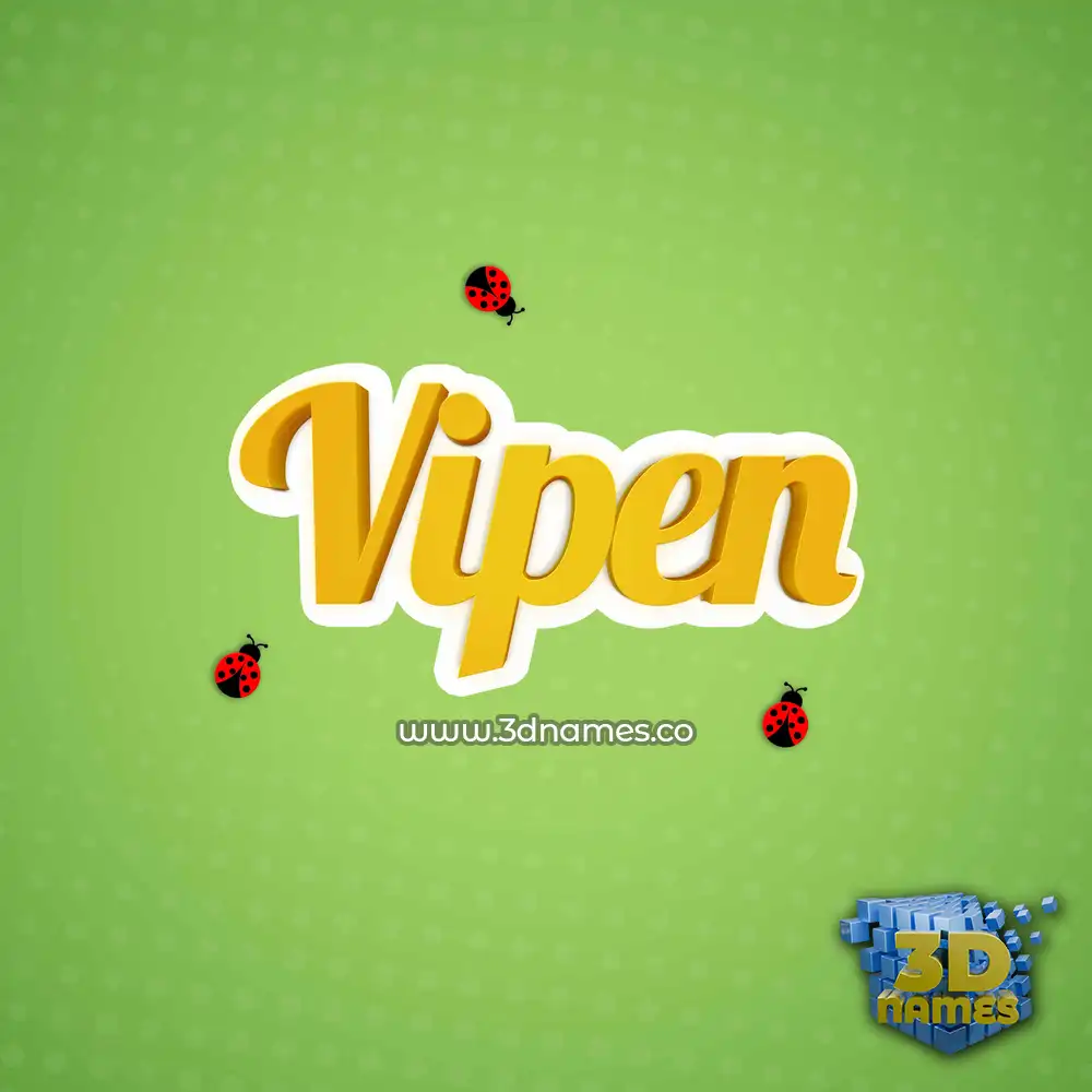 vipen in Ladybugs style - 3D name wallpaper