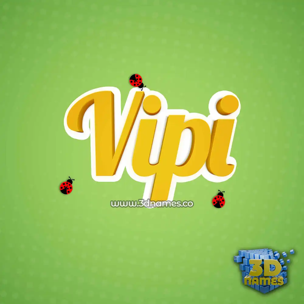vipi in Ladybugs style - 3D name wallpaper