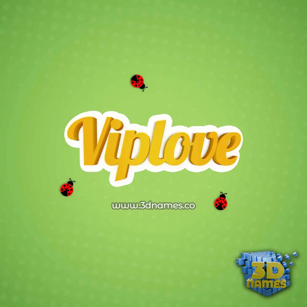 viplove in Ladybugs style - 3D name wallpaper