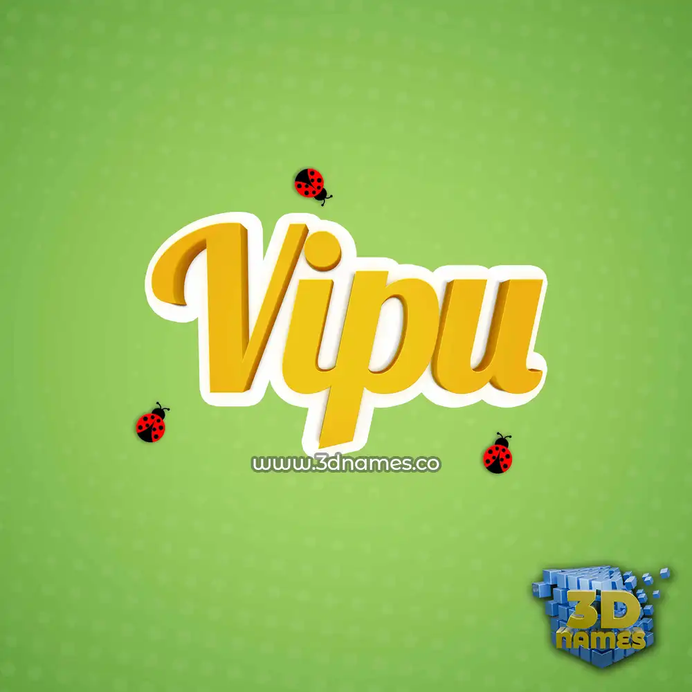 vipu in Ladybugs style - 3D name wallpaper