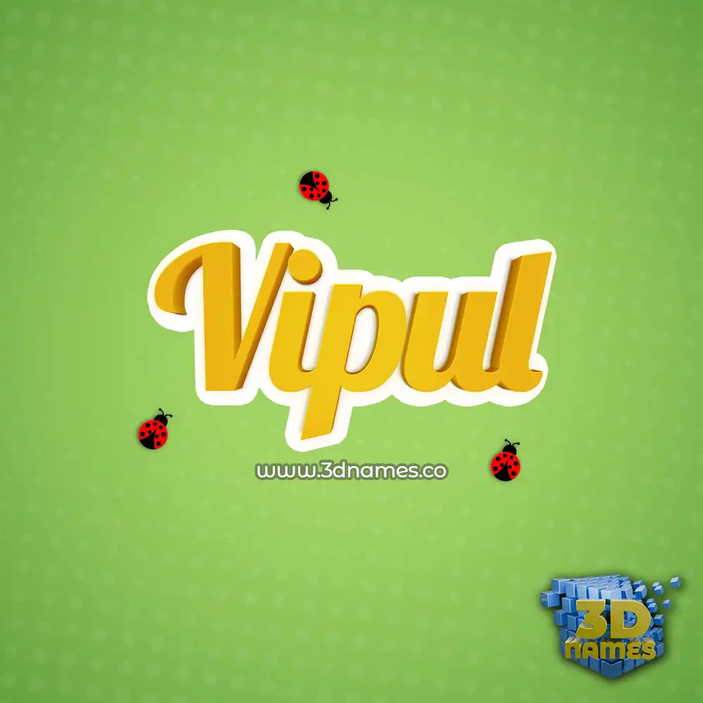 vipul in Ladybugs style - 3D name wallpaper