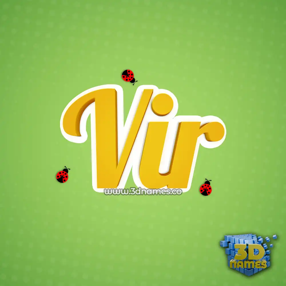 vir in Ladybugs style - 3D name wallpaper